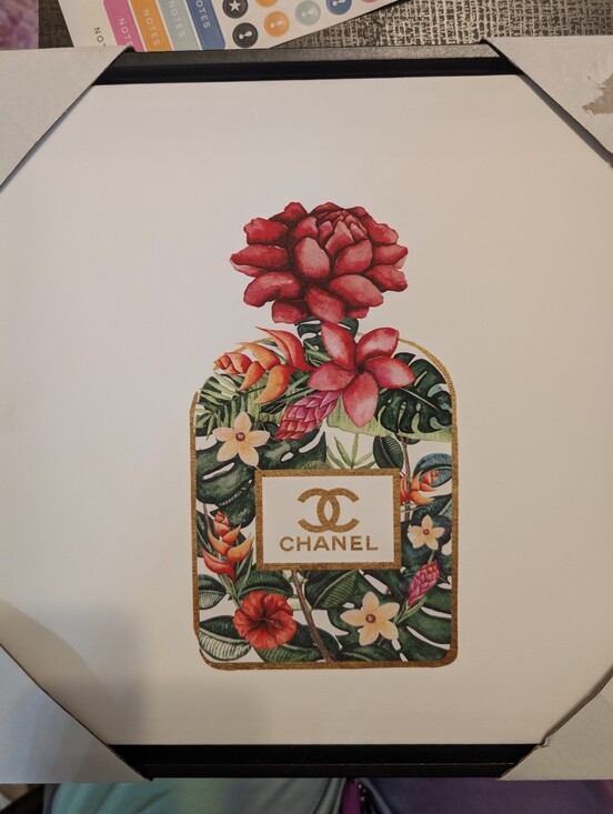 unbranded Other - 🩷(Faux) Cha*el  (Faux)  Floral Perfume Art Print🩷